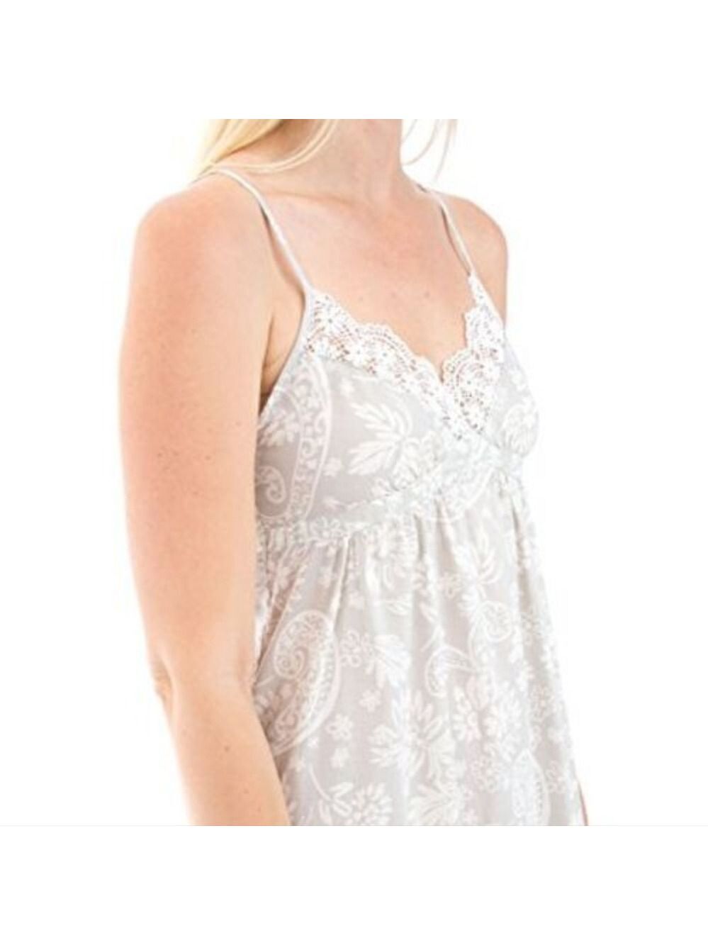Lace Trim Floral Nightgown,100% Cotton,By Alexander Del Rossa.Size Small
